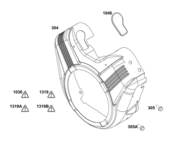 Blower Housing Group Diagram and Parts List for 305447-0588-G1 200000 - 399999 Briggs and Stratton Engine
